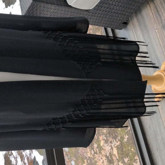 Chico's black semi sheer fringes kimono Size S - Picture 6 of 8